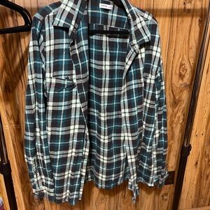 Sonoma Teal and Black Plaid Shirt 3xlt